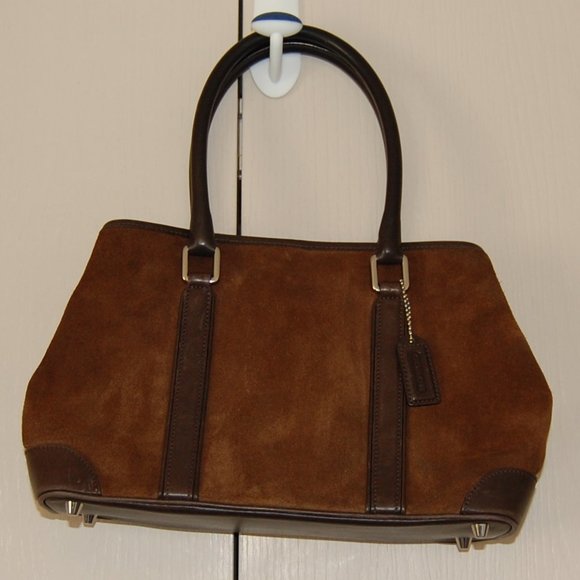 Coach Handbags - Coach Brown Leather Suede Hampton Satchel